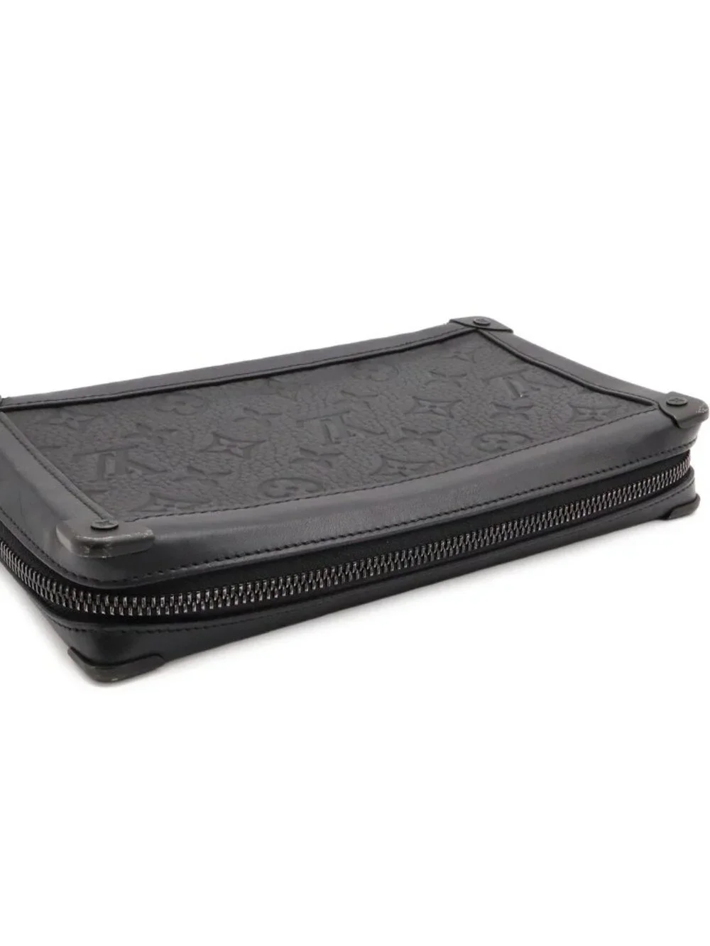 Louis Vuitton Monogram Taurillon Soft Trunk Clutch Black